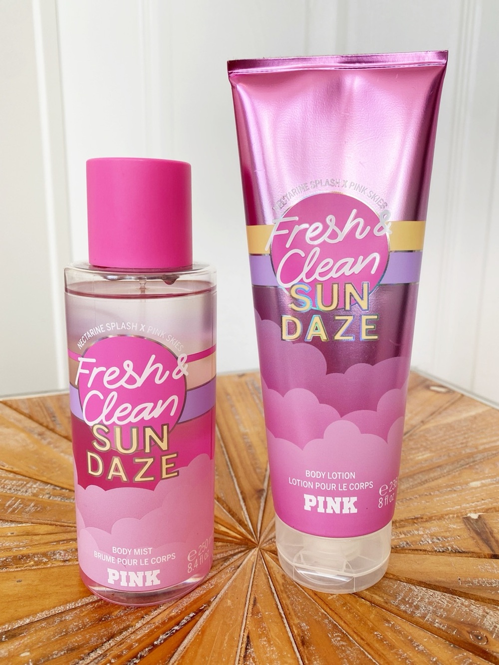 PINK Victoria's Secret Fresh & Clean Sun Daze Body Mist and Lotion - Pink